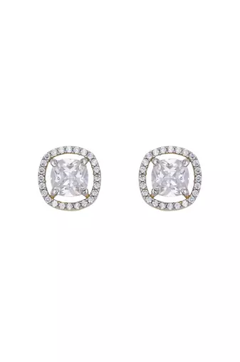 Gold plated stud earrings in sterling silver