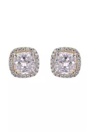 Gold plated stud earrings in sterling silver