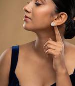 Gold plated stud earrings in sterling silver