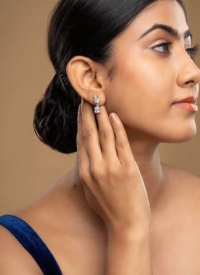 Silver plated dangler earrings in sterling silver 1
