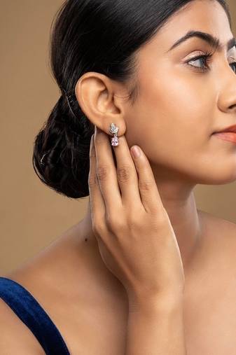 Silver plated dangler earrings in sterling silver