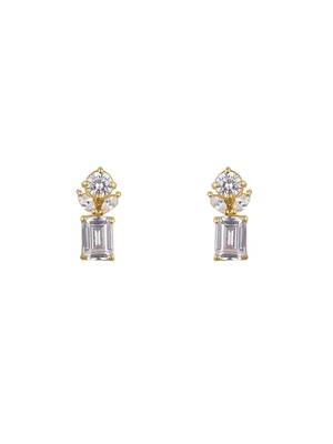 Gold plated stud earrings in sterling silver 2