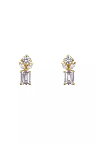 Gold plated stud earrings in sterling silver