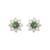 Gold plated green stone stud earrings in sterling silver