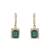 Gold plated green stone dangler earrings in sterling silver