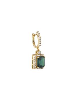 Gold plated green stone dangler earrings in sterling silver 3