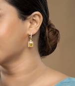 Gold plated dangler earrings in sterling silver
