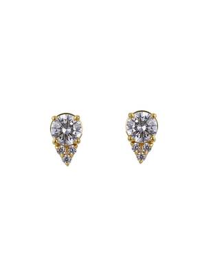 Gold plated stud earrings in sterling silver 1