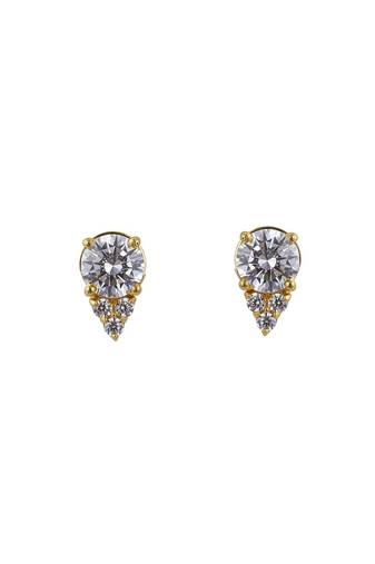 Gold plated stud earrings in sterling silver