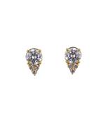 Gold plated stud earrings in sterling silver
