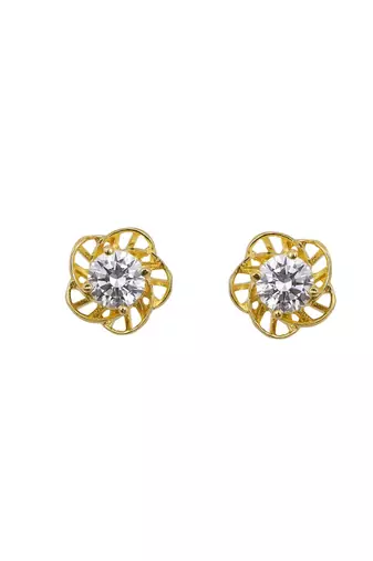 Gold plated stud earrings in sterling silver