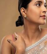 Gold plated stud earrings in sterling silver