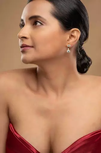 Gold plated earrings in sterling silver