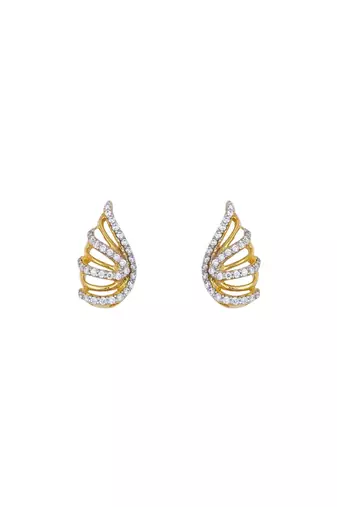 Gold plated stud earrings in sterling silver