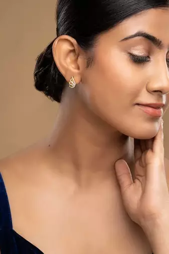 Gold plated stud earrings in sterling silver