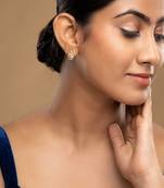 Gold plated stud earrings in sterling silver