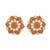 Gold plated orange stud earrings in sterling silver