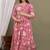 Pink aaysa floral printed pure cotton flared maternity maxi dress