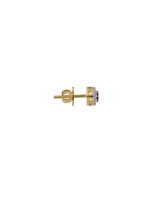 Gold plated black stud earrings in sterling silver 2