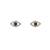 Gold plated black stud earrings in sterling silver