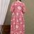 Pink aaysa floral printed pure cotton flared maternity maxi dress