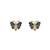 Gold plated blue stone stud earrings in sterling silver