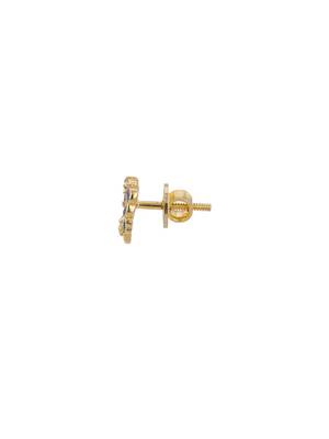 Gold plated blue stone stud earrings in sterling silver 3