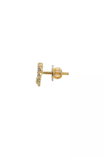 Gold plated blue stone stud earrings in sterling silver