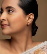 Gold plated pink stone stud earrings in sterling silver