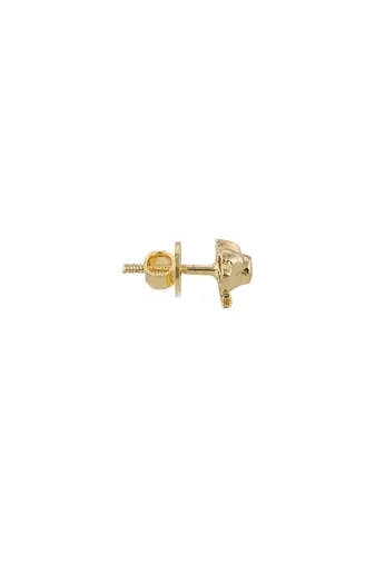 Gold plated pink stone stud earrings in sterling silver