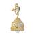 Gold plated green stone jhumkas in sterling silver