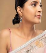 Gold plated blue stone earrings in sterling silver