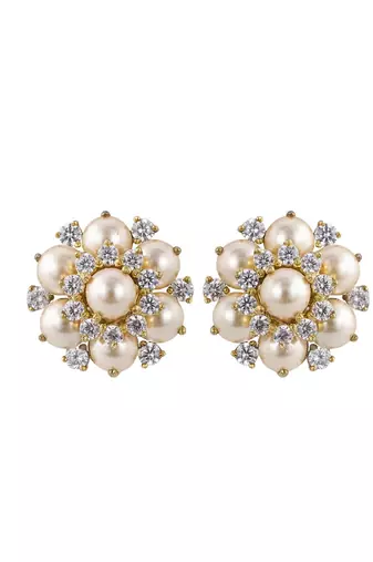 Gold plated stud earrings in sterling silver