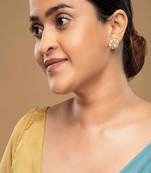 Gold plated stud earrings in sterling silver