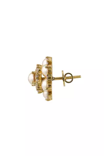 Gold plated stud earrings in sterling silver
