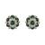 Gold plated green stone stud earrings in sterling silver