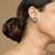 Gold plated green stone stud earrings in sterling silver