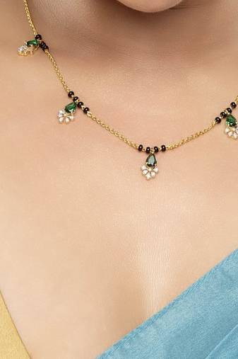 Gold plated mangalsutra in sterling silver