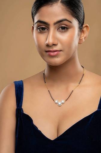 Gold plated mangalsutra in sterling silver