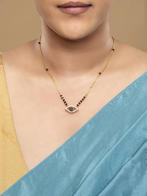 Gold plated mangalsutra in sterling silver 1