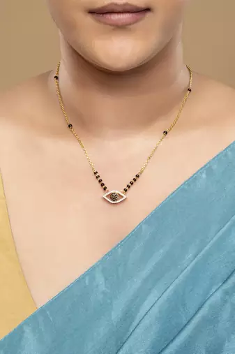 Gold plated mangalsutra in sterling silver