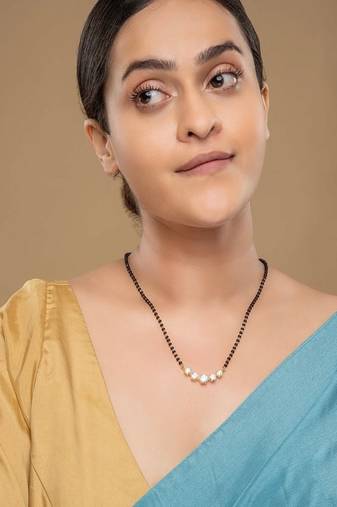 Gold plated mangalsutra in sterling silver