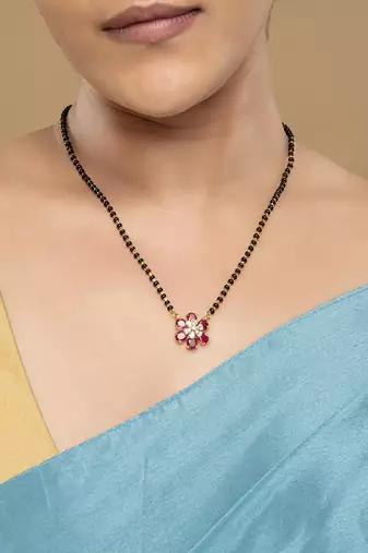 Gold plated mangalsutra in sterling silver