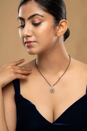 Gold plated mangalsutra in sterling silver