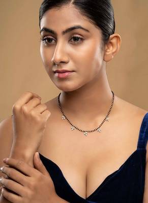 Gold plated mangalsutra in sterling silver 1