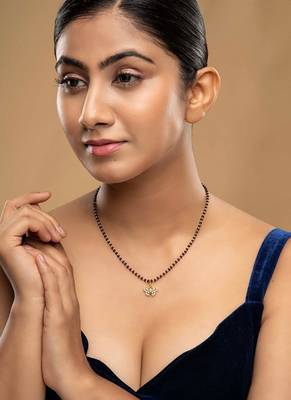 Gold plated mangalsutra in sterling silver 1