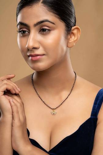 Gold plated mangalsutra in sterling silver