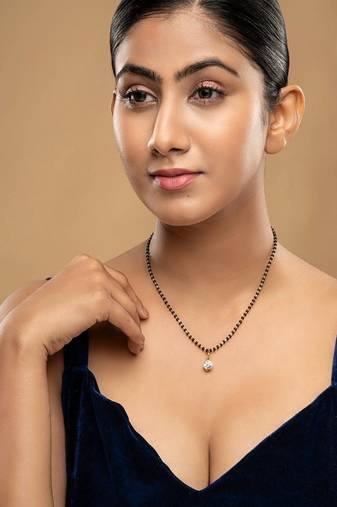 Gold plated mangalsutra in sterling silver