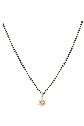 Gold plated mangalsutra in sterling silver