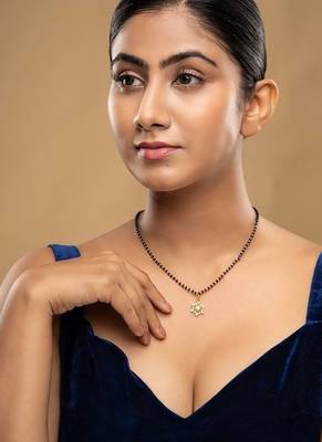 Gold plated mangalsutra in sterling silver 2